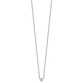 14k White Gold 1/4 carat Lab Grown Diamond VS+ F+ Heart Complete 18 inch Four Prong Pendant Necklace